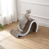 Kuna 27" Modern Cardboard Double-Sided Wave Cat Scratcher with Catnip