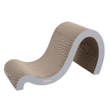 Kuna 27" Modern Cardboard Double-Sided Wave Cat Scratcher with Catnip