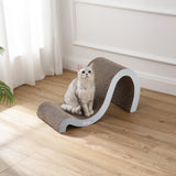 Kuna 27" Modern Cardboard Double-Sided Wave Cat Scratcher with Catnip