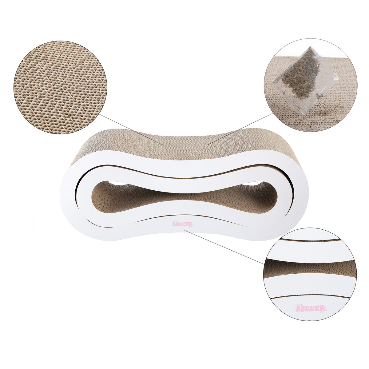 Surbhi 26" Modern Cardboard Infinity 2-in-1 Lounge Bed Cat Scratcher with Catnip