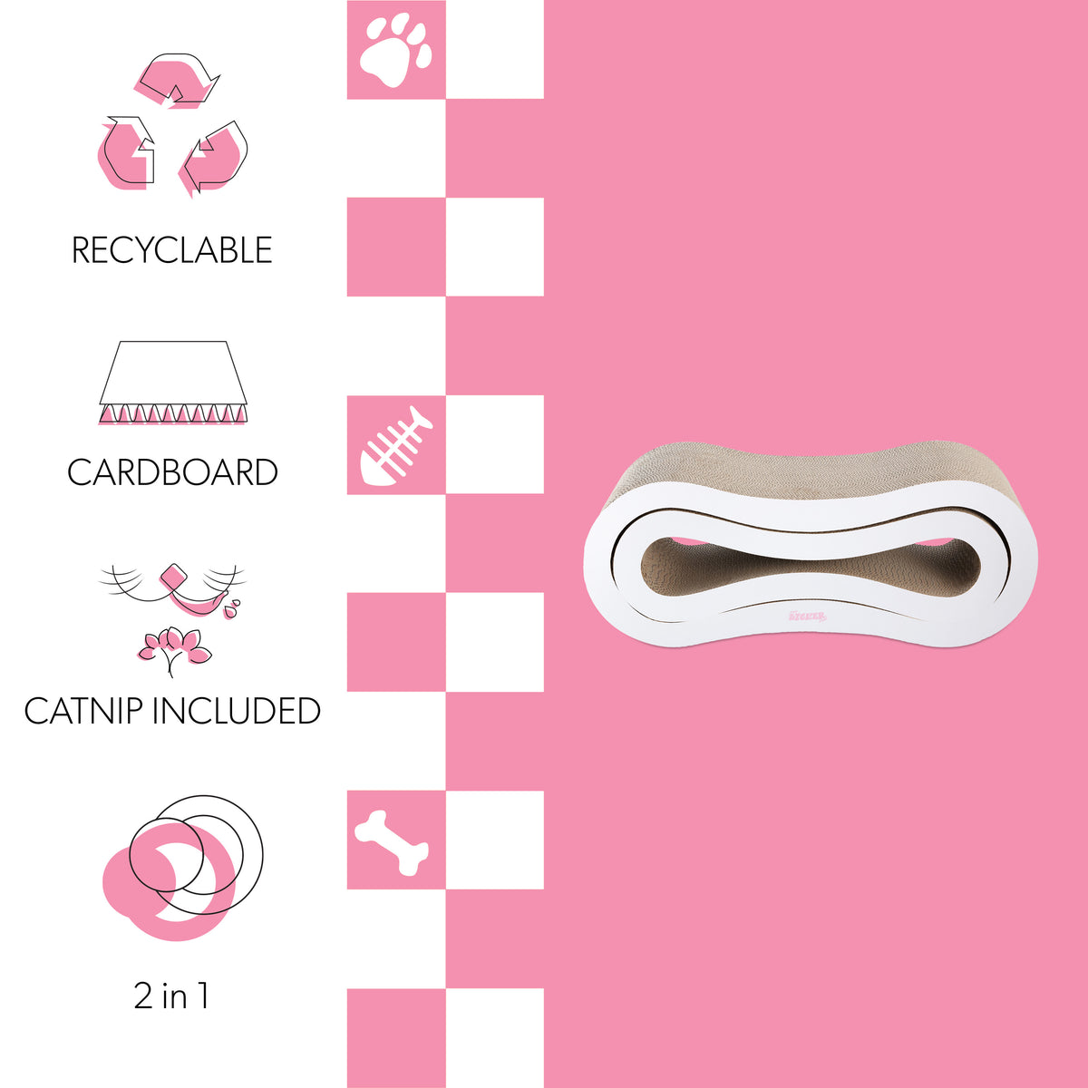 Surbhi 26" Modern Cardboard Infinity 2-in-1 Lounge Bed Cat Scratcher with Catnip