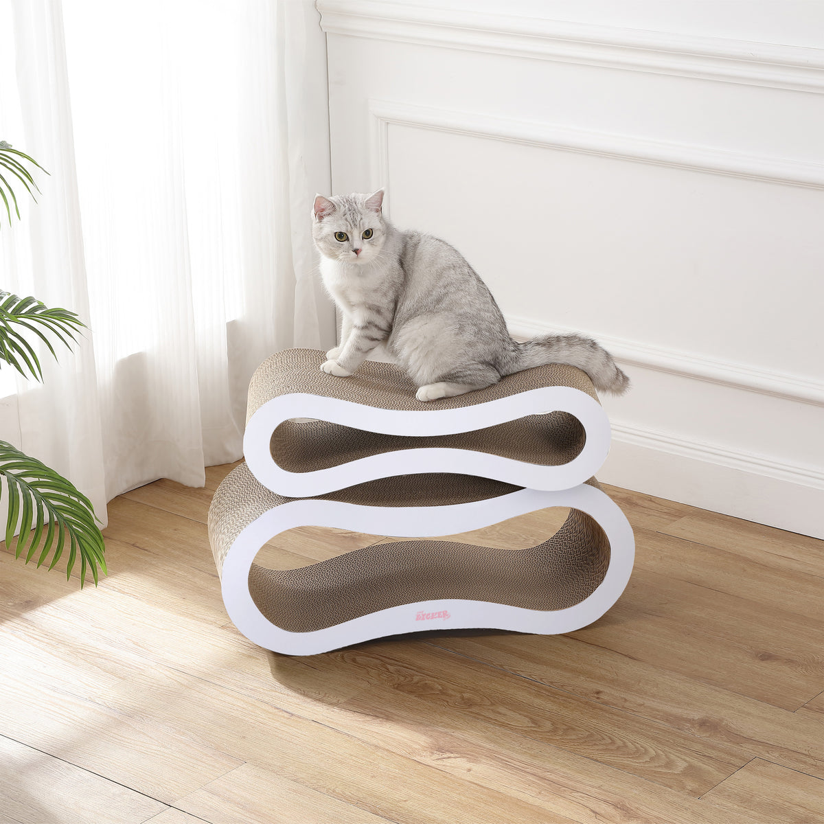 Surbhi 26" Modern Cardboard Infinity 2-in-1 Lounge Bed Cat Scratcher with Catnip