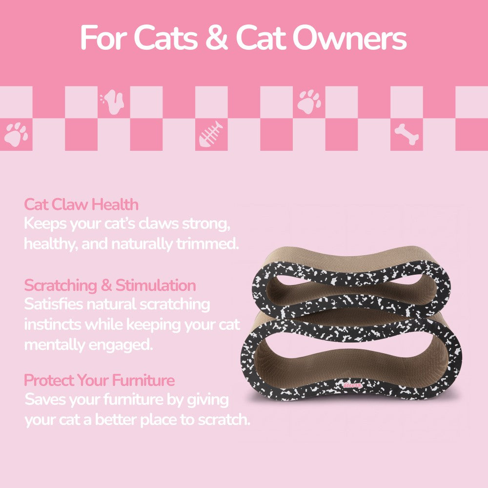 Surbhi 26" Modern Cardboard Infinity 2-in-1 Lounge Bed Cat Scratcher with Catnip