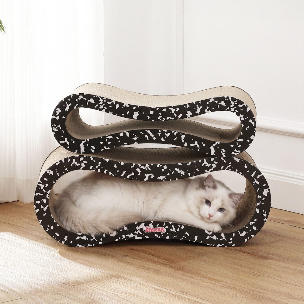 Surbhi 26" Modern Cardboard Infinity 2-in-1 Lounge Bed Cat Scratcher with Catnip
