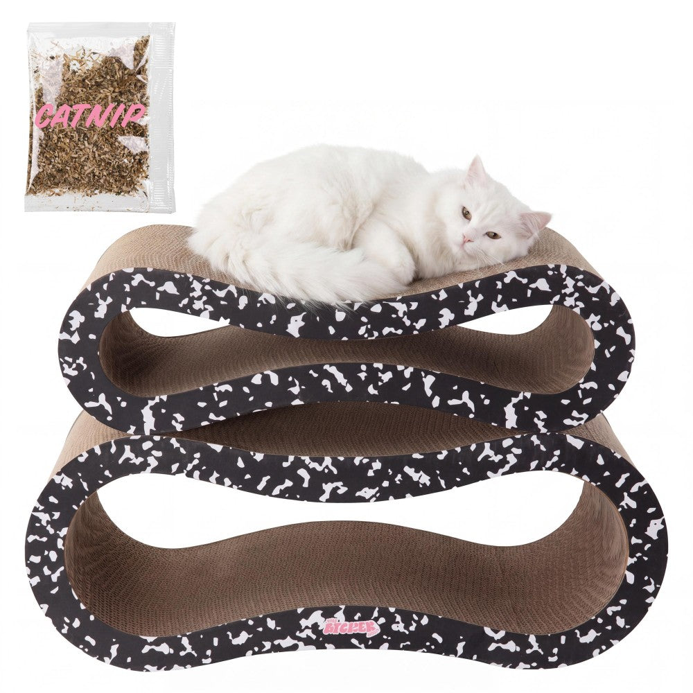 Surbhi 26" Modern Cardboard Infinity 2-in-1 Lounge Bed Cat Scratcher with Catnip