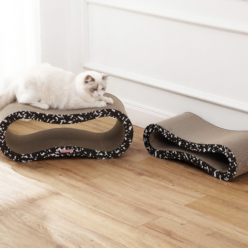 Surbhi 26" Modern Cardboard Infinity 2-in-1 Lounge Bed Cat Scratcher with Catnip