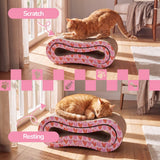 Surbhi 26" Modern Cardboard Infinity 2-in-1 Lounge Bed Cat Scratcher with Catnip