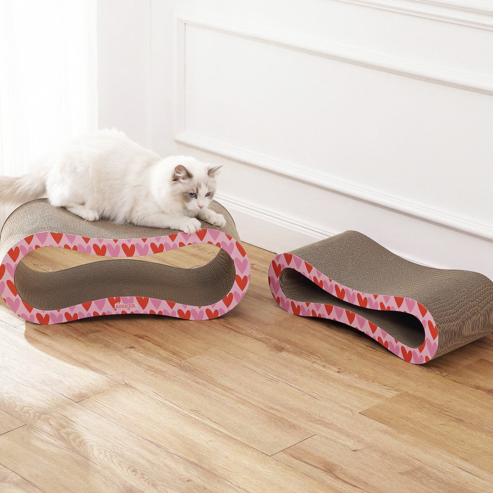 Surbhi 26" Modern Cardboard Infinity 2-in-1 Lounge Bed Cat Scratcher with Catnip