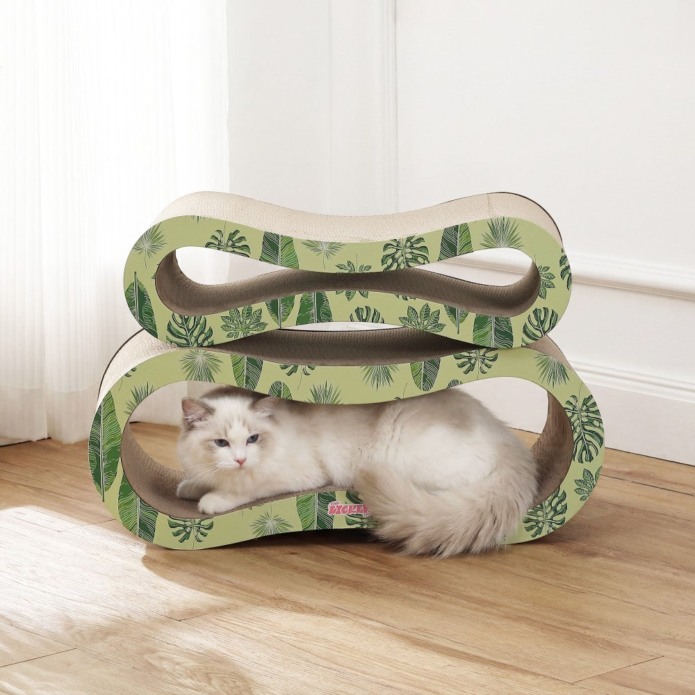 Surbhi 26" Modern Cardboard Infinity 2-in-1 Lounge Bed Cat Scratcher with Catnip