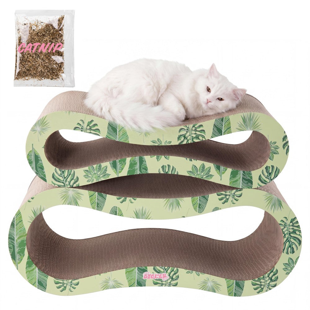 Surbhi 26" Modern Cardboard Infinity 2-in-1 Lounge Bed Cat Scratcher with Catnip