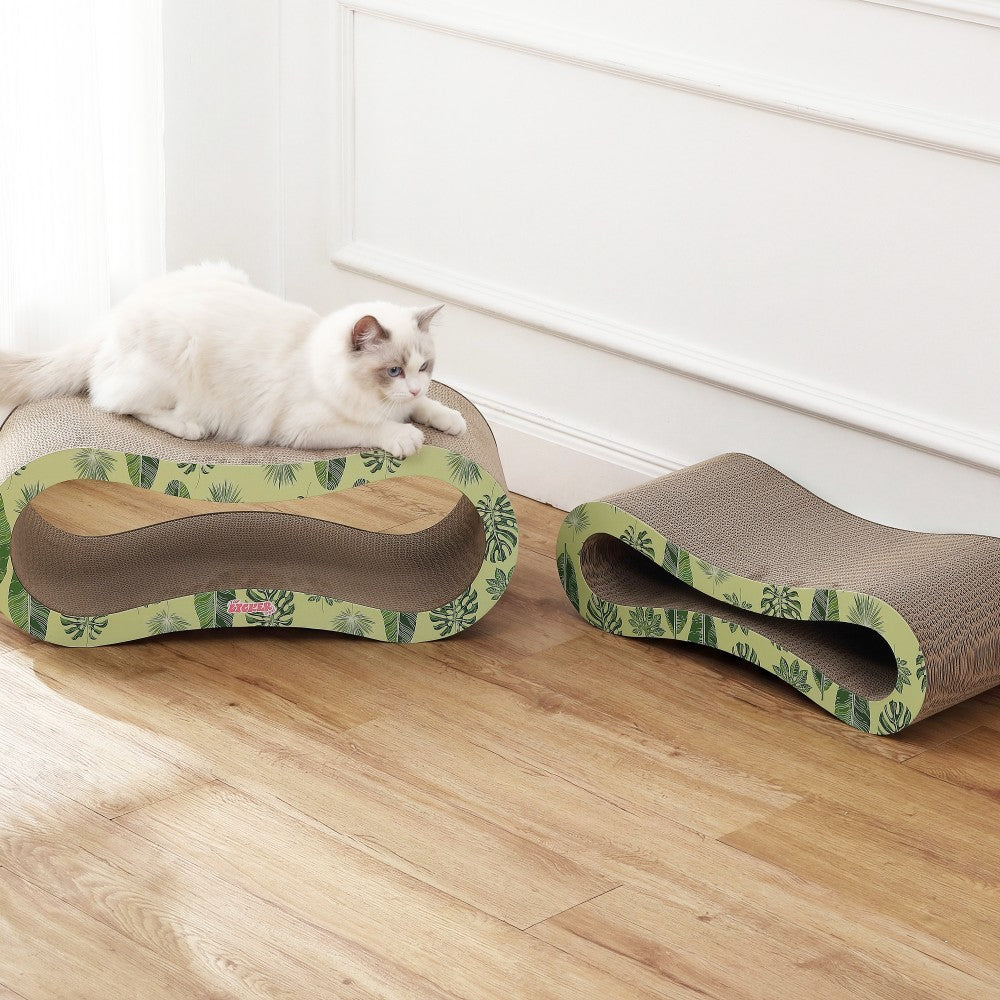 Surbhi 26" Modern Cardboard Infinity 2-in-1 Lounge Bed Cat Scratcher with Catnip