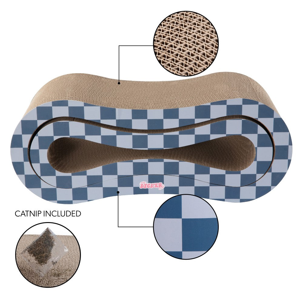 Surbhi 26" Modern Cardboard Infinity 2-in-1 Lounge Bed Cat Scratcher with Catnip