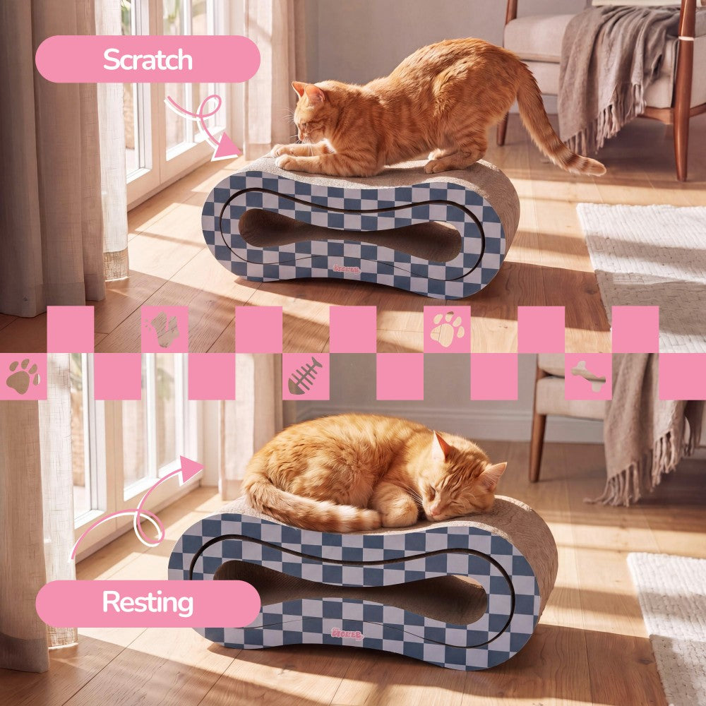 Surbhi 26" Modern Cardboard Infinity 2-in-1 Lounge Bed Cat Scratcher with Catnip
