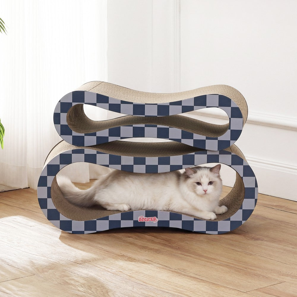 Surbhi 26" Modern Cardboard Infinity 2-in-1 Lounge Bed Cat Scratcher with Catnip
