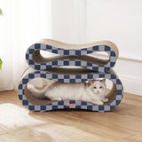 Surbhi 26" Modern Cardboard Infinity 2-in-1 Lounge Bed Cat Scratcher with Catnip
