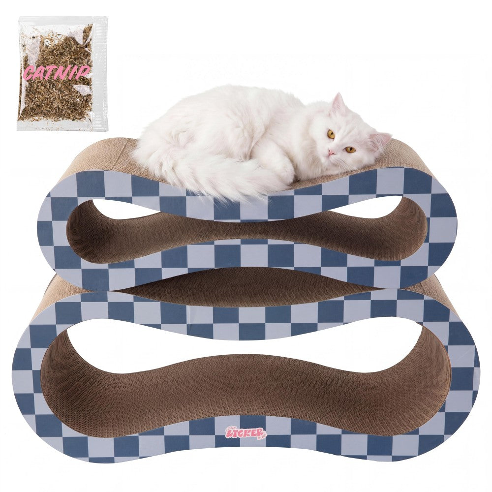 Surbhi 26" Modern Cardboard Infinity 2-in-1 Lounge Bed Cat Scratcher with Catnip