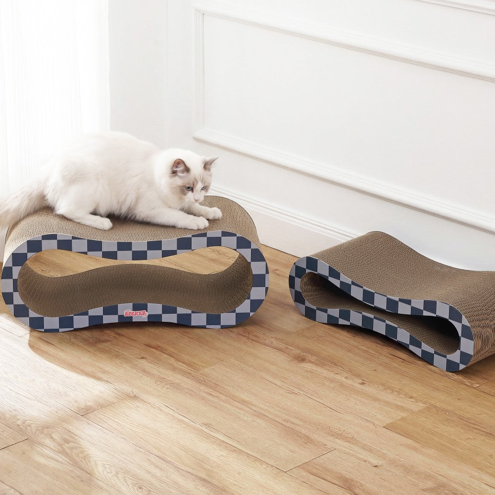 Surbhi 26" Modern Cardboard Infinity 2-in-1 Lounge Bed Cat Scratcher with Catnip