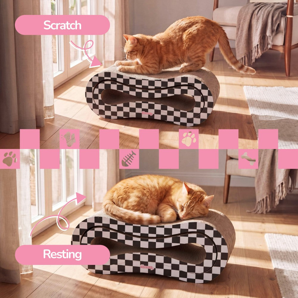 Surbhi 26" Modern Cardboard Infinity 2-in-1 Lounge Bed Cat Scratcher with Catnip