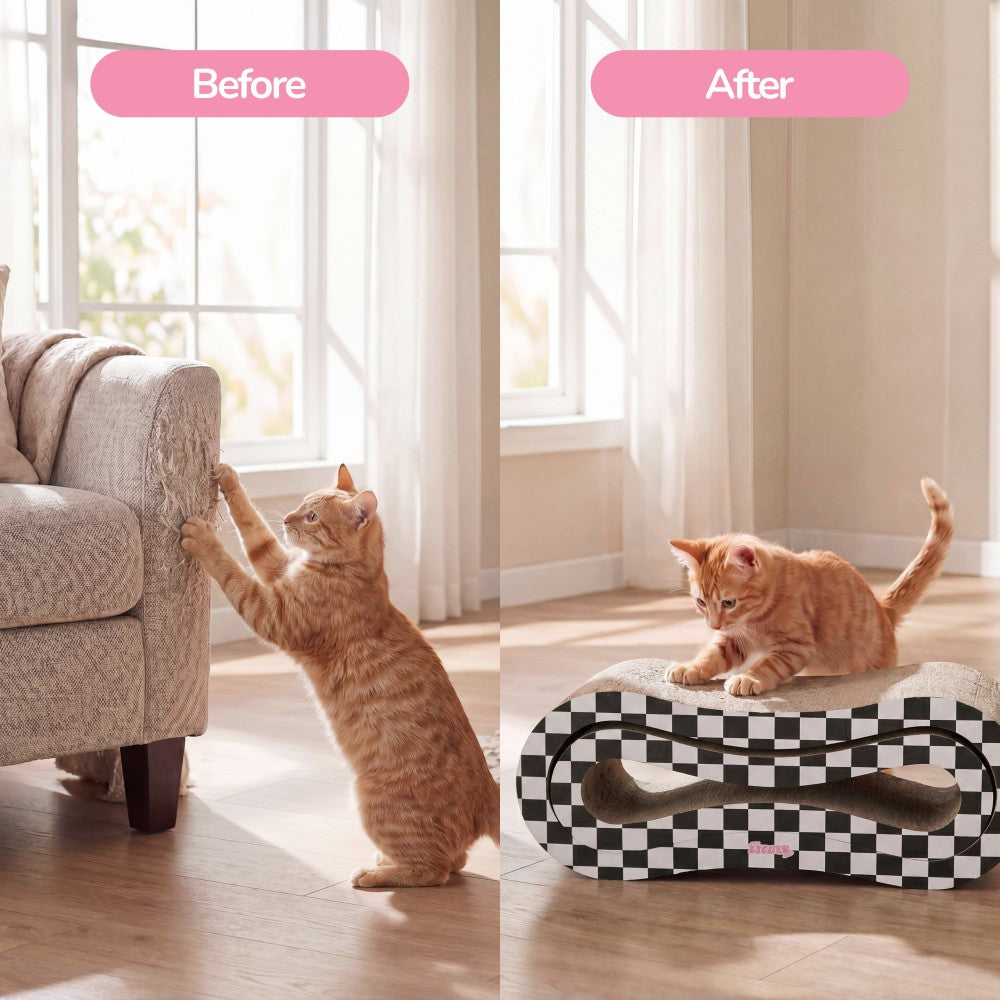 Surbhi 26" Modern Cardboard Infinity 2-in-1 Lounge Bed Cat Scratcher with Catnip