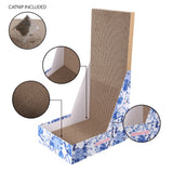 Pawzy 23.8" Modern L Shaped Vertical Cardboard Cat Scratcher Stand with Catnip