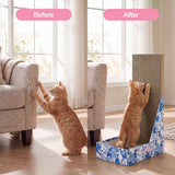 Pawzy 23.8" Modern L Shaped Vertical Cardboard Cat Scratcher Stand with Catnip