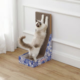 Pawzy 23.8" Modern L Shaped Vertical Cardboard Cat Scratcher Stand with Catnip