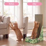 Pawzy 23.8" Modern L Shaped Vertical Cardboard Cat Scratcher Stand with Catnip