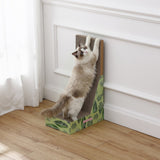 Pawzy 23.8" Modern L Shaped Vertical Cardboard Cat Scratcher Stand with Catnip