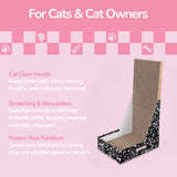 Pawzy 23.8" Modern L Shaped Vertical Cardboard Cat Scratcher Stand with Catnip