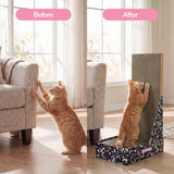 Pawzy 23.8" Modern L Shaped Vertical Cardboard Cat Scratcher Stand with Catnip