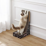 Pawzy 23.8" Modern L Shaped Vertical Cardboard Cat Scratcher Stand with Catnip