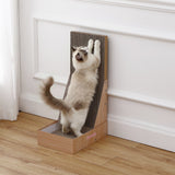 Pawzy 23.8" Modern L Shaped Vertical Cardboard Cat Scratcher Stand with Catnip