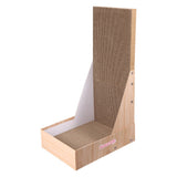 Pawzy 23.8" Modern L Shaped Vertical Cardboard Cat Scratcher Stand with Catnip