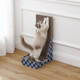 Pawzy 23.8" Modern L Shaped Vertical Cardboard Cat Scratcher Stand with Catnip