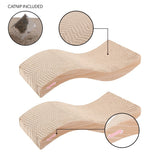 Furli 17.5" Modern Wave Shaped Reversible Cardboard Lounge Cat Scratcher with Catnip