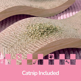 Furli 17.5" Modern Wave Shaped Reversible Cardboard Lounge Cat Scratcher with Catnip