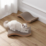 Furli 17.5" Modern Wave Shaped Reversible Cardboard Lounge Cat Scratcher with Catnip