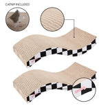 Furli 17.5" Modern Wave Shaped Reversible Cardboard Lounge Cat Scratcher with Catnip