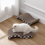 Furli 17.5" Modern Wave Shaped Reversible Cardboard Lounge Cat Scratcher with Catnip