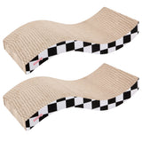Furli 17.5" Modern Wave Shaped Reversible Cardboard Lounge Cat Scratcher with Catnip