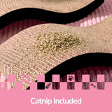 Furli 17.5" Modern Wave Shaped Reversible Cardboard Lounge Cat Scratcher with Catnip
