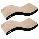 Furli 17.5" Modern Wave Shaped Reversible Cardboard Lounge Cat Scratcher with Catnip