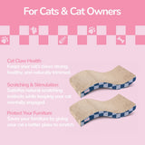 Furli 17.5" Modern Wave Shaped Reversible Cardboard Lounge Cat Scratcher with Catnip