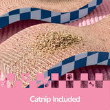 Furli 17.5" Modern Wave Shaped Reversible Cardboard Lounge Cat Scratcher with Catnip