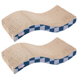 Furli 17.5" Modern Wave Shaped Reversible Cardboard Lounge Cat Scratcher with Catnip