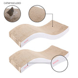 Furli 17.5" Modern Wave Shaped Reversible Cardboard Lounge Cat Scratcher with Catnip