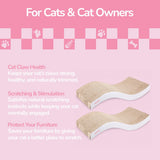 Furli 17.5" Modern Wave Shaped Reversible Cardboard Lounge Cat Scratcher with Catnip