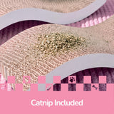 Furli 17.5" Modern Wave Shaped Reversible Cardboard Lounge Cat Scratcher with Catnip
