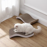 Furli 17.5" Modern Wave Shaped Reversible Cardboard Lounge Cat Scratcher with Catnip
