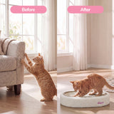 Jude 16 in. Modern Oval Sisal Cat Scratcher Lounge Bed with Soft Bouclé Raised Edge - Cream